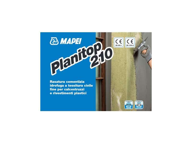 PLANITOP 210 BIANCO KG.25 Rasatura cementizia idrofuga a tessitura civile fine per calcestruzzi e rivestimenti plastici