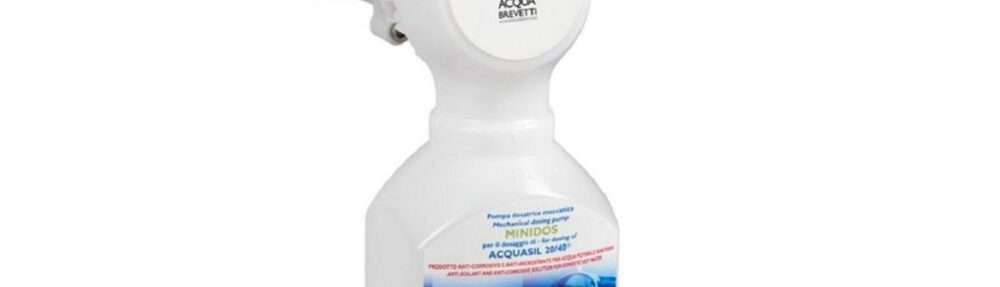Acquabrevetti Minidos da 1/2 PM008 Pompa dosatrice volumetrica meccanica proporzionale per il dosaggio di AcquaSIL 20/40