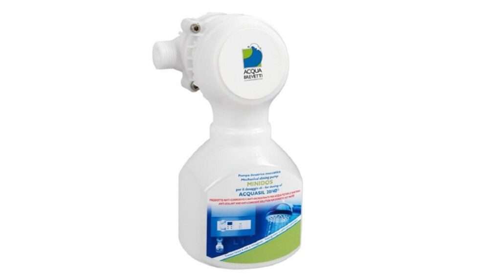 Acquabrevetti Minidos da 1/2 PM008 Pompa dosatrice volumetrica meccanica proporzionale per il dosaggio di AcquaSIL 20/40