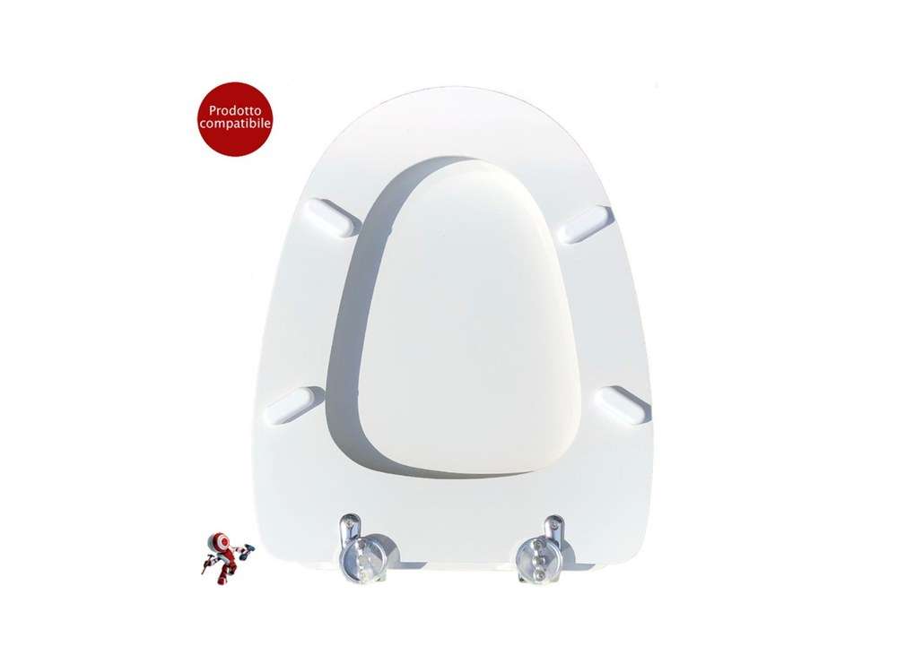 Copriwater coprivaso tavoletta sedile wc per Cesame vaso Zortea bianco