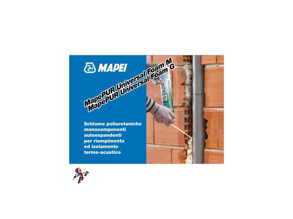 MAPEI MAPEPUR UNIVERSAL FOAM M ML.750 Schiuma poliuretanica autoespandente multifunzione per riempimento ed isolamento