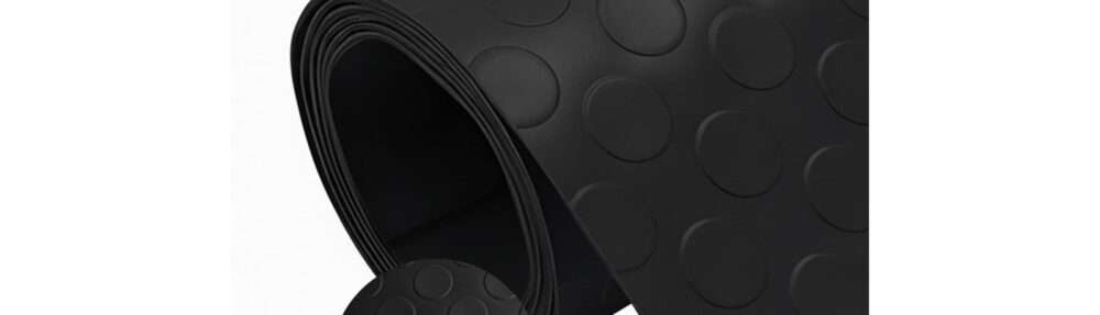 Bolflex Nero - Pavimento PVC Bollato Bullonato Modello Bollo H.100 cm Spessore 1,2 mm