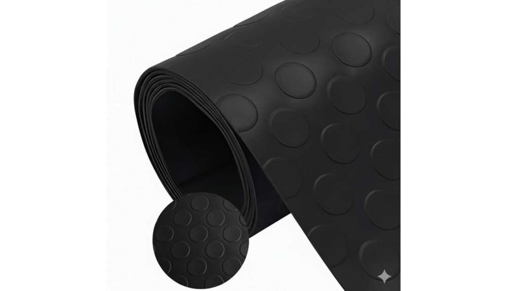 Bolflex Nero - Pavimento PVC Bollato Bullonato Modello Bollo H.100 cm Spessore 1,2 mm