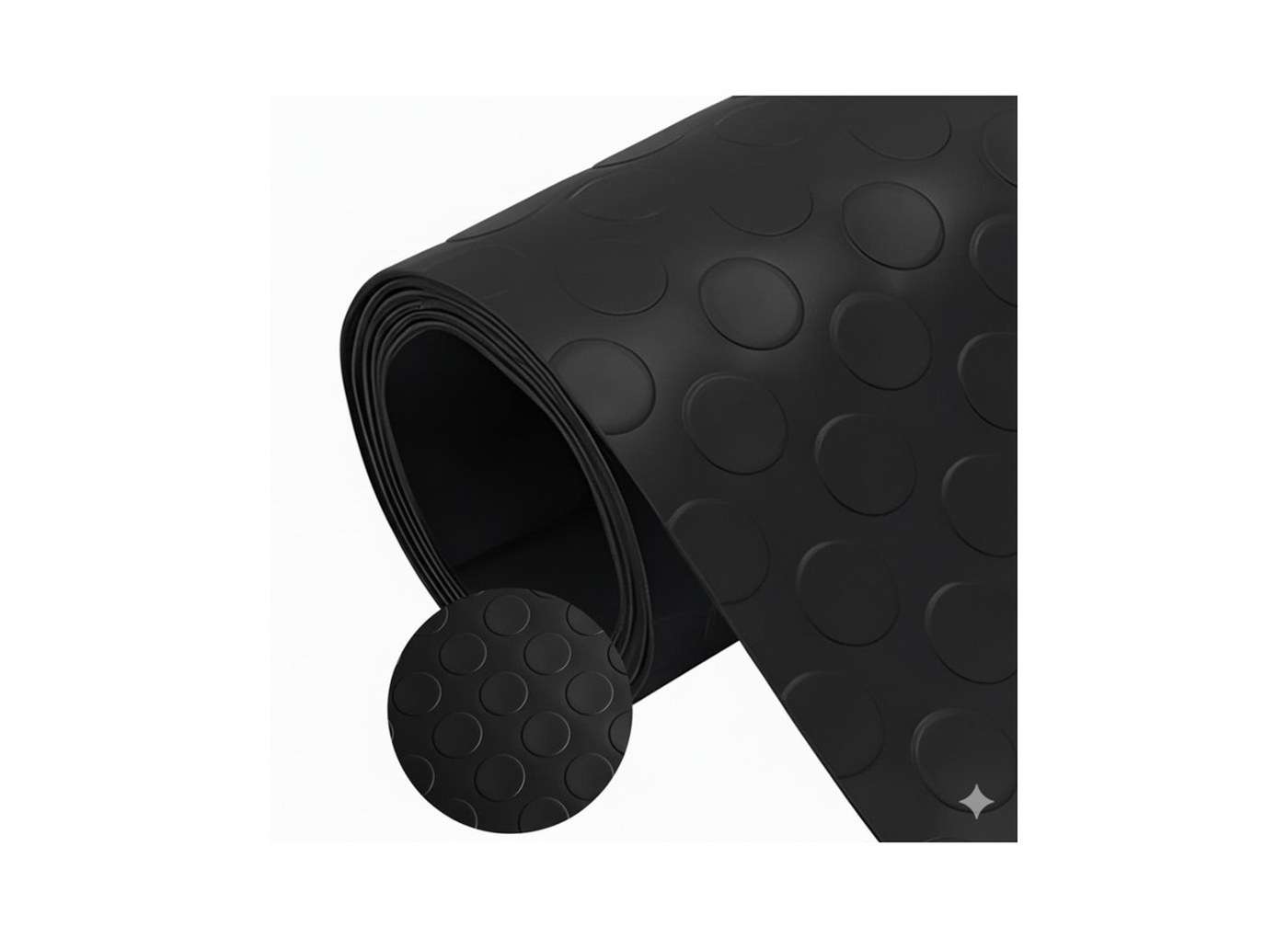 Bolflex Nero - Pavimento PVC Bollato Bullonato Modello Bollo H.100 cm Spessore 1,2 mm