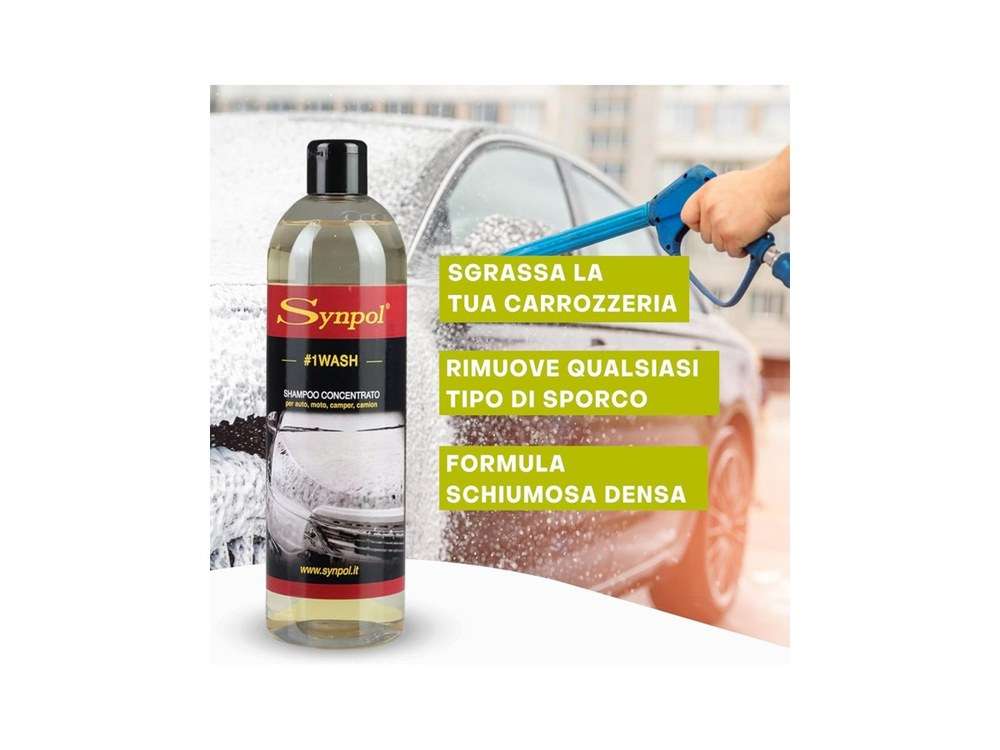 Synpol - Kit Shampoo Concentrato per Auto più 2 Panni in Microfibra