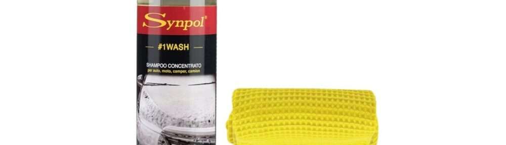 Synpol - Kit Shampoo Concentrato per Auto più 2 Panni in Microfibra