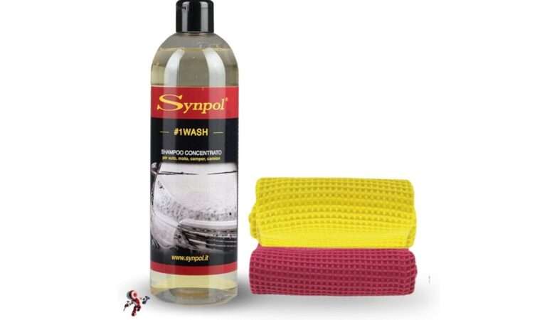 Synpol - Kit Shampoo Concentrato per Auto più 2 Panni in Microfibra